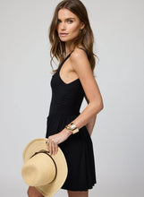 Load image into Gallery viewer, Rib Double Scoop Mini Dress- Black