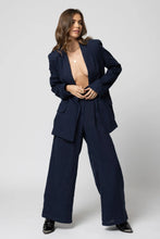 Load image into Gallery viewer, Linen Knotch Waist Pant- Navy