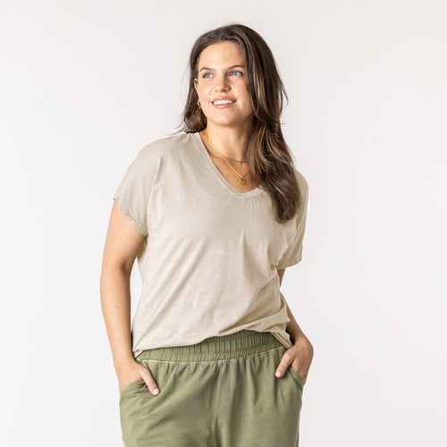 Organic Cotton Slouch Tee- Putty