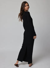 Load image into Gallery viewer, Rib Longsleeve Maxi Dress- Black