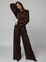Load image into Gallery viewer, The Silky Venice Wide Leg- Chocolate