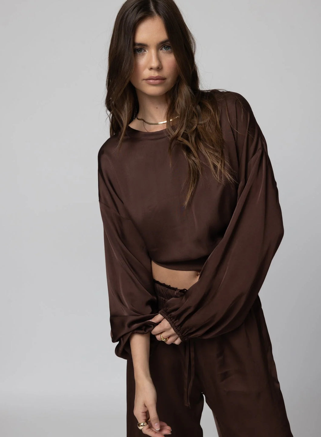 Silky Pacific Long Sleeve- Chocolate