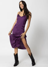 Load image into Gallery viewer, The Silky Slip Midi Dress- Purple