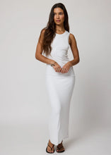 Load image into Gallery viewer, Rib High Neck Maxi Dress- White