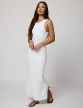 Load image into Gallery viewer, Rib High Neck Maxi Dress- White