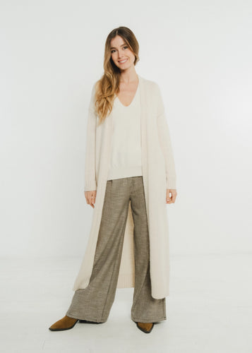 Open Long Cardigan- Beige