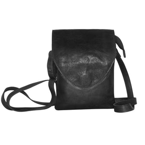 Peck Handcrafted Leather Crossbody- Black