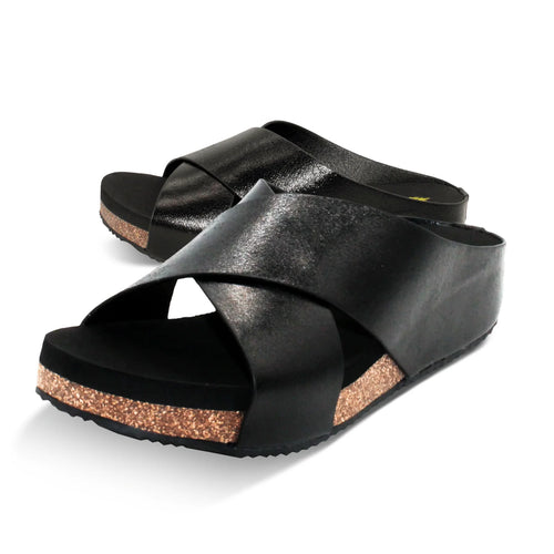 Ablette Leather Sandal- Black