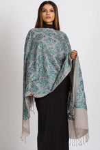 Load image into Gallery viewer, Surani Aqua Embroidered Shawl