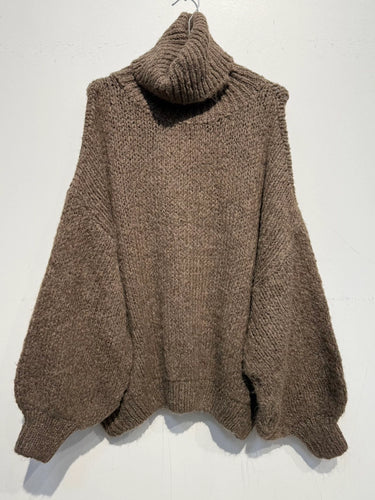 Oversized Turtleneck Sweater- Taupe