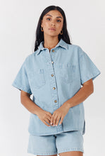 Load image into Gallery viewer, Delfina Top in Light Blue Wash
