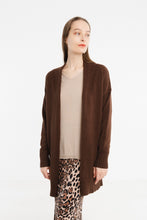 Load image into Gallery viewer, Mid Length Open Cardigan- Brown