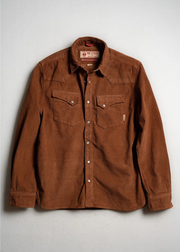 Corduroy Ojai Shirt- Rust