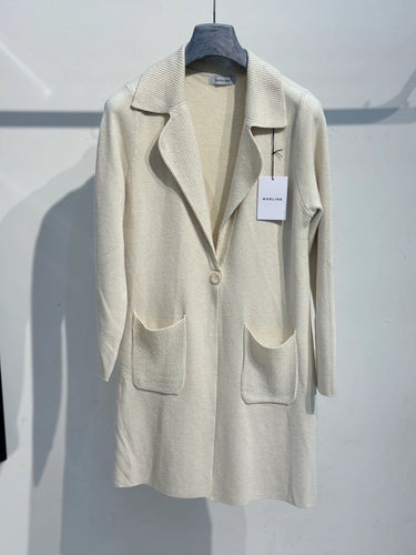 Long Knit Jacket- Cream