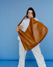 Load image into Gallery viewer, Lindsey Handcrafted Leather Tote- Cognac