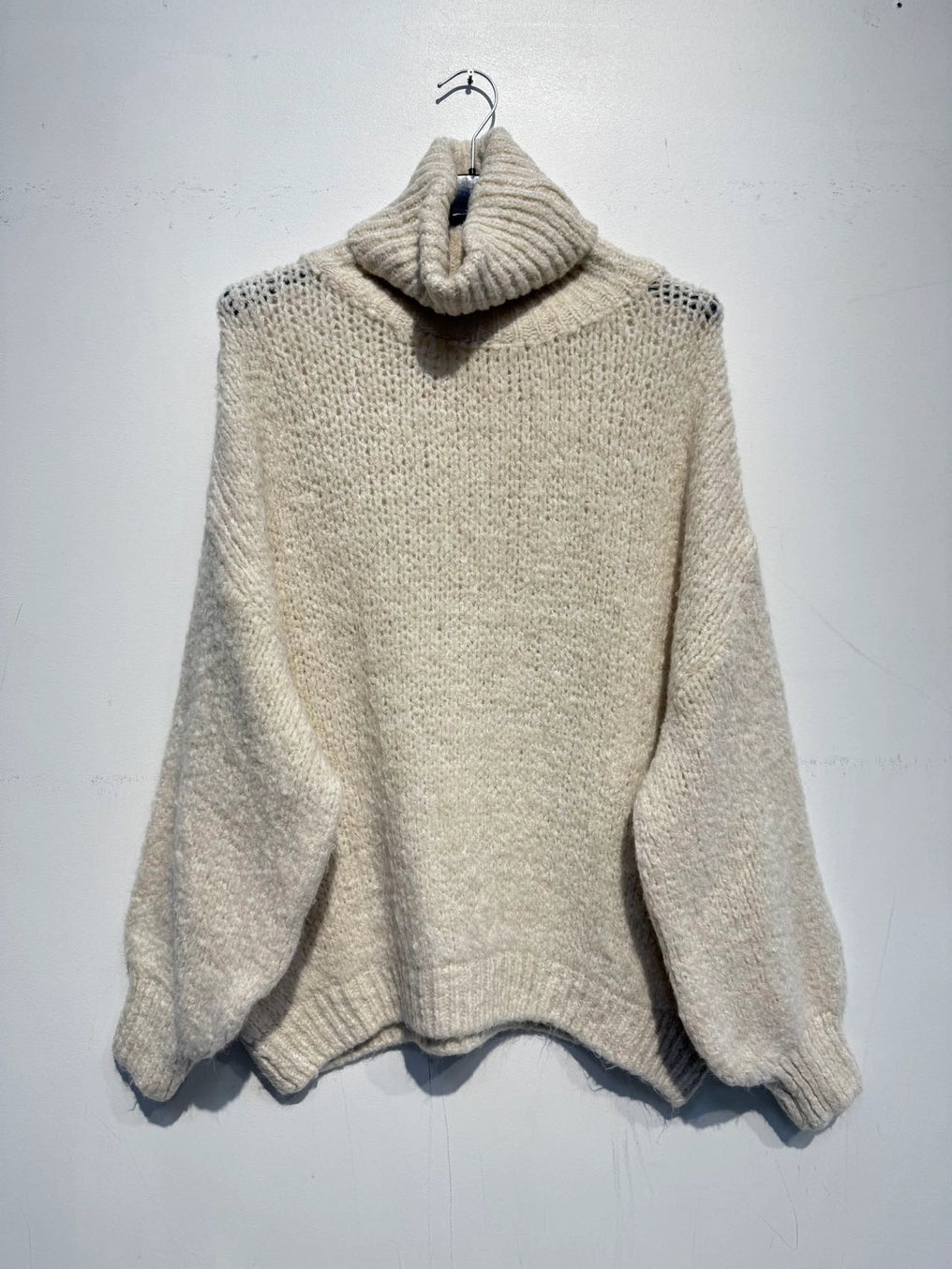 Oversized Turtleneck Sweater- Ecru