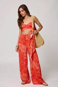 The Venice Wide Leg Pant- Aperol Spritz