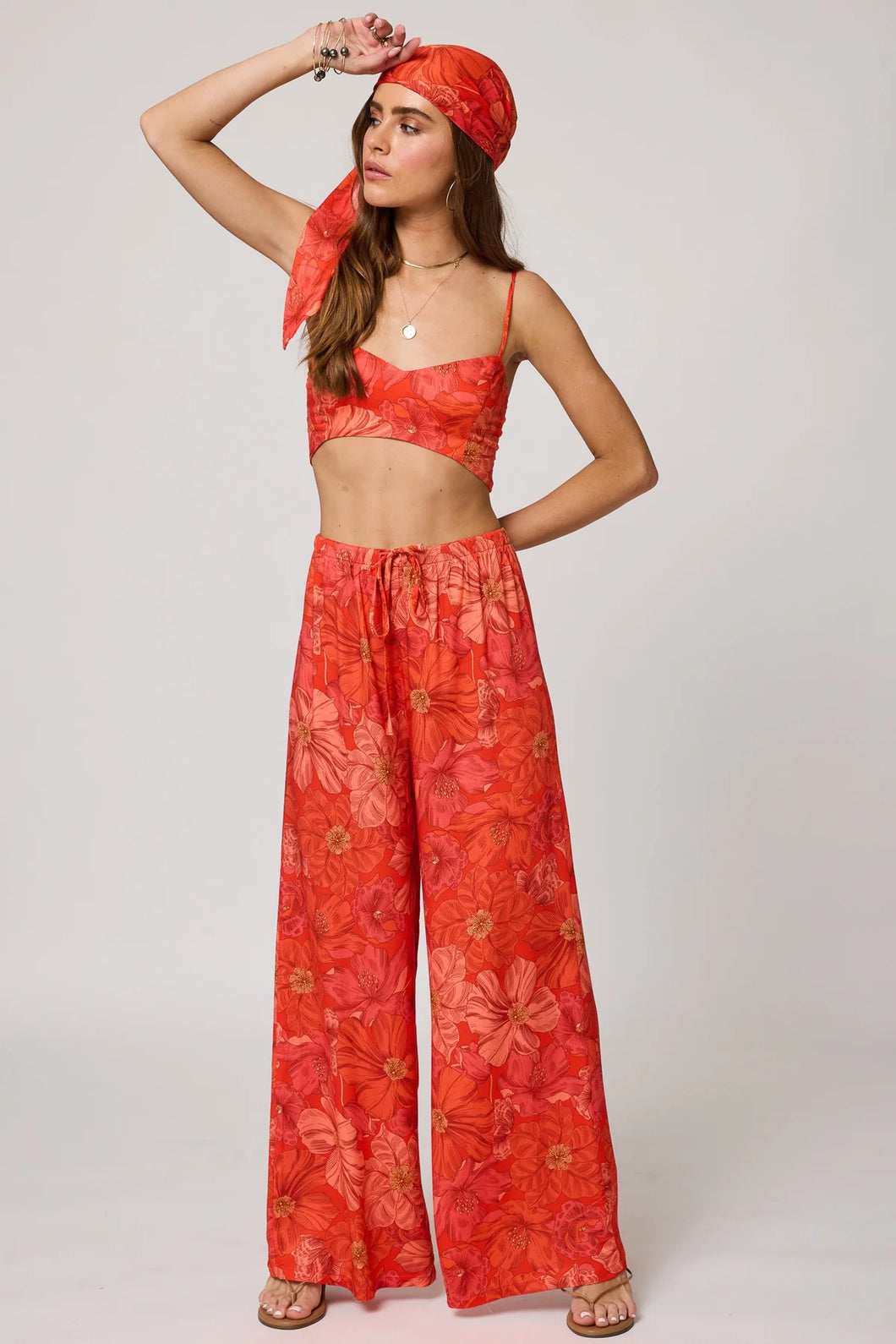 The Venice Wide Leg Pant- Aperol Spritz