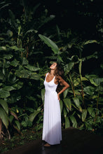 Load image into Gallery viewer, Ribbed Double Scoop Maxi Dress- White