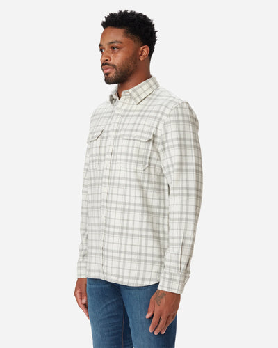 Plaid Flannel Utility Shirt in Arctic