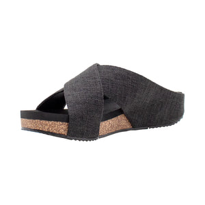 Ablette Sandal- Black Linen
