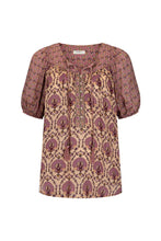 Load image into Gallery viewer, Chateeau Short Sleeve Blouse- Grape