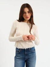 Load image into Gallery viewer, Waverly Pointelle Crewneck Tee in Cloud Dancer