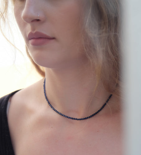 Sapphire Faceted Silver Necklace