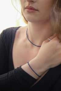 Sapphire Faceted Silver Necklace