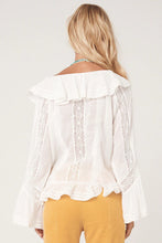 Load image into Gallery viewer, Fleur Lace Frill Blouse- White