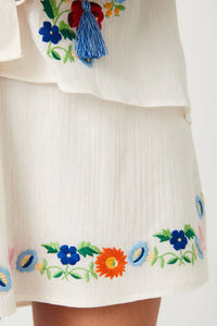 Florapaloosa Embroidered Mini Skirt- Wildflower