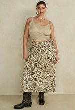 Load image into Gallery viewer, Snow Leopard Bias Maxi Skirt