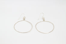 Load image into Gallery viewer, Full Moon Silver Medium Hand Hammered Hoops