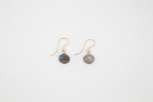 Load image into Gallery viewer, Labradorite Button Earrings