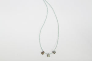 Aquamarine Faceted Silver Necklace