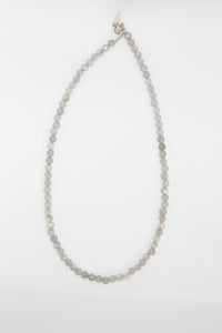 Labradorite Faceted Silver Necklace