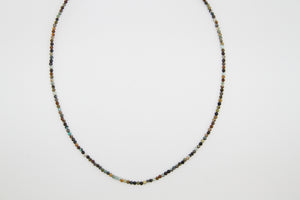 African Turquoise Faceted Silver Necklace