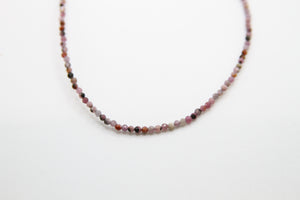 Tourmaline Faceted Silver Necklace