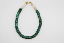 Load image into Gallery viewer, Malachite + Peruvian Opal Heishi Gold Bracelet