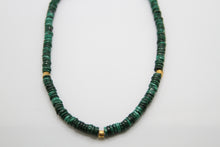 Load image into Gallery viewer, Malachite Heishi Gold Necklace