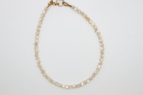 Mother of Pearl Faceted Gold Bracelet