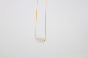 Moonstone Tri Stone Gold Necklace