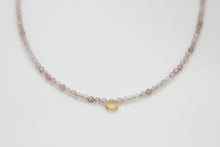 Load image into Gallery viewer, Strawberry Quartz Faceted Necklace with Citrine