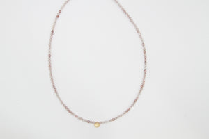 Strawberry Quartz Faceted Necklace with Citrine