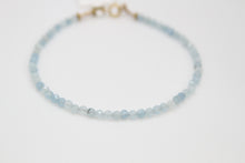 Load image into Gallery viewer, Aquamarine Faceted Gold Bracelet