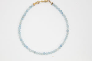 Aquamarine Faceted Gold Bracelet