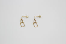 Load image into Gallery viewer, 10K Solid Gold Paperclip Drop Studs