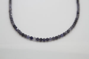 Iolite Faceted Silver Necklace