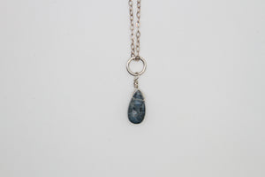 Kyanite Silver Drop Necklace