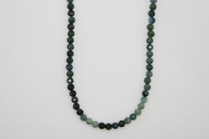 Blue Tourmaline Faceted Silver Necklace